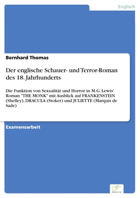 Der englische Schauer- und Terror-Roman des 18. Jahrhunderts