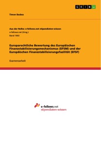 Europarechtliche Bewertung des Europäischen Finanzstabilisierungsmechanismus (EFSM) und der Europäischen Finanzstabilisierungsfazilität (EFSF)