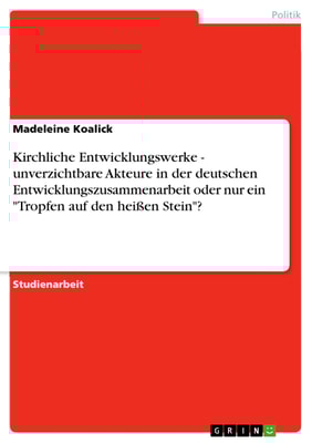 Kirchliche Entwicklungswerke - unverzichtbare Akteure in der deutschen Entwicklungszusammenarbeit oder nur ein "Tropfen auf den heißen Stein"?