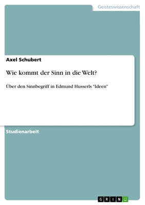 Wie kommt der Sinn in die Welt?