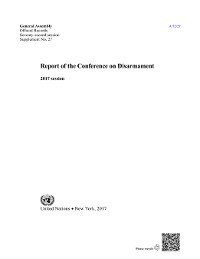 Report of the Conference on Disarmament: 2017 Session