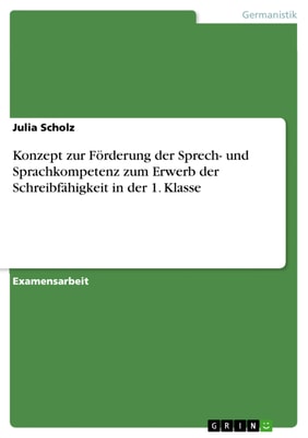 Konzept zur Förderung der Sprech- und Sprachkompetenz zum Erwerb der Schreibfähigkeit in der 1. Klasse