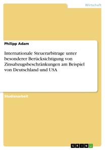 Internationale Steuerarbitrage unter besonderer Berücksichtigung von Zinsabzugsbeschränkungen am Beispiel von Deutschland und USA