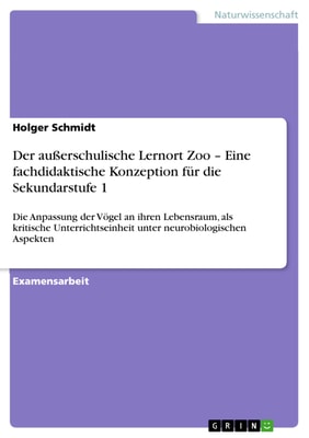Der außerschulische Lernort Zoo - Eine fachdidaktische Konzeption für die Sekundarstufe 1