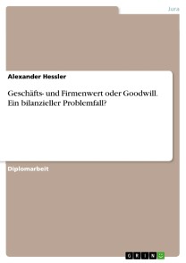Geschäfts- und Firmenwert oder Goodwill. Ein bilanzieller Problemfall?