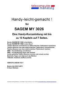 Sagem MY 3026-leicht-gemacht