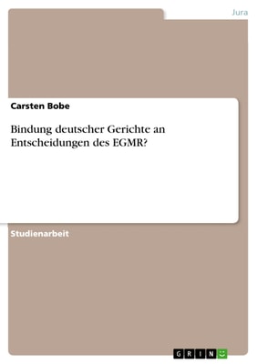 Bindung deutscher Gerichte an Entscheidungen des EGMR?
