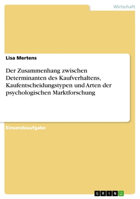 Der Zusammenhang zwischen Determinanten des Kaufverhaltens, Kaufentscheidungstypen und Arten der psychologischen Marktforschung