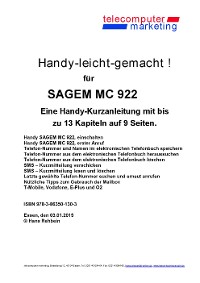 Sagem MC 922-leicht-gemacht