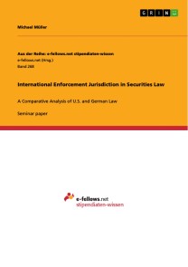International Enforcement Jurisdiction in Securities Law