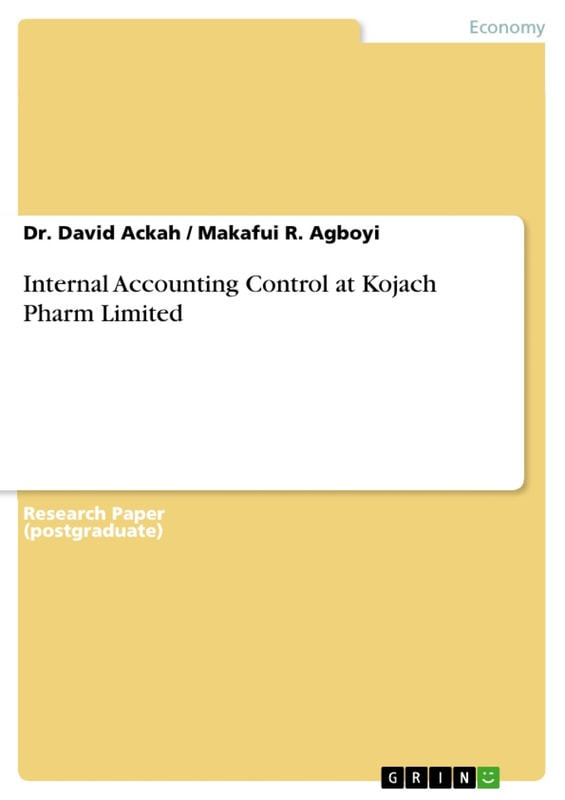 Internal Accounting Control at Kojach Pharm Limited