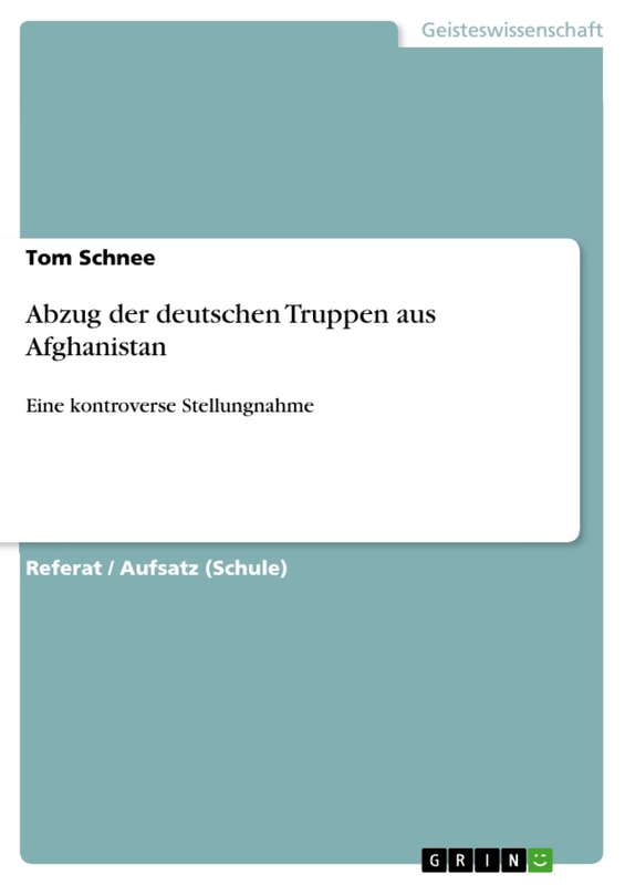 Abzug der deutschen Truppen aus Afghanistan