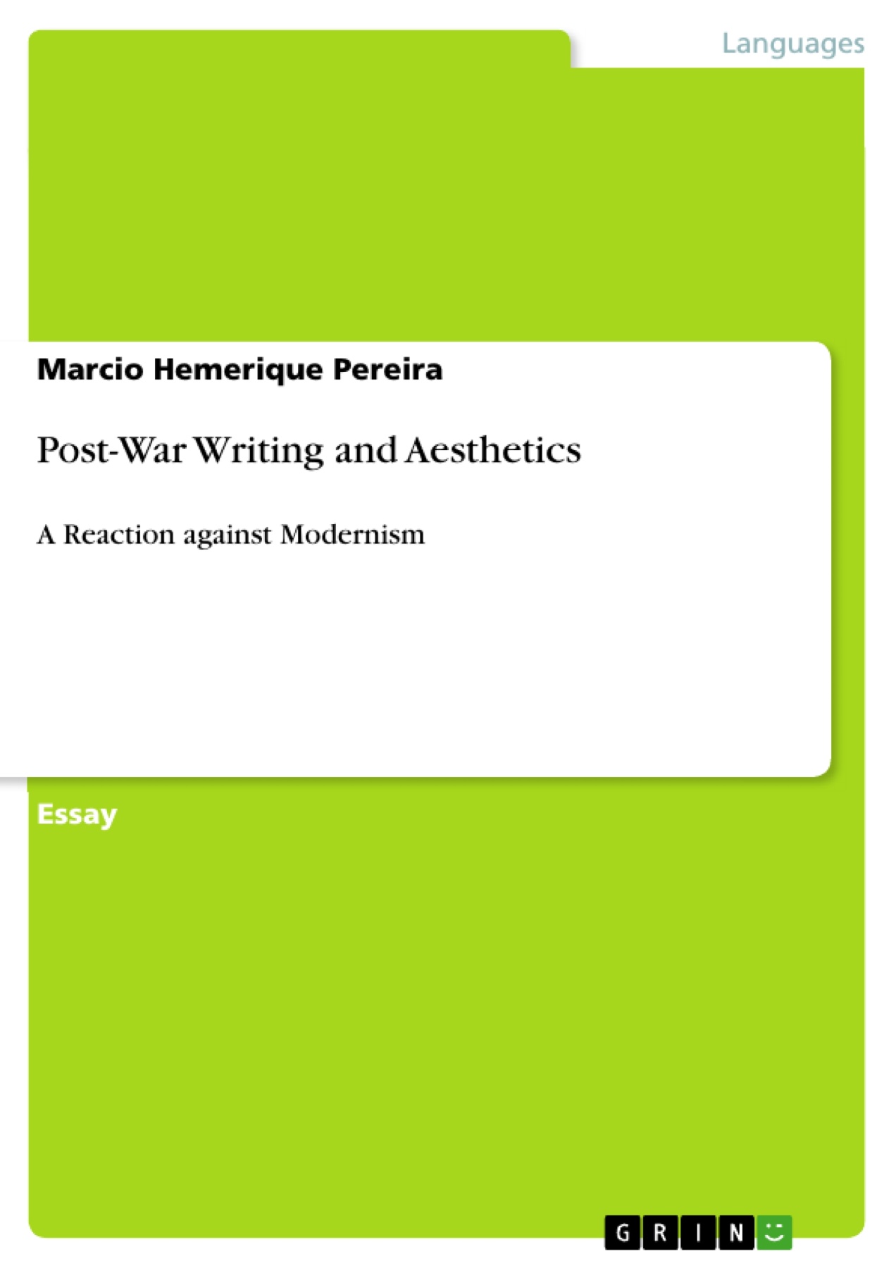 Post-War Writing and Aesthetics