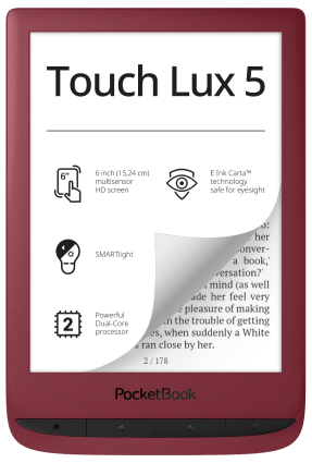 PocketBook Touch Lux 5 RubyRed photo №1