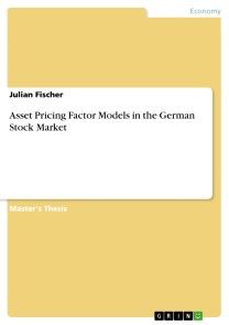 Asset Pricing Factor Models in the German Stock Market photo №1