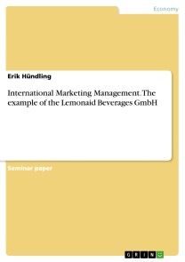 International Marketing Management. The example of the Lemonaid Beverages GmbH photo №1