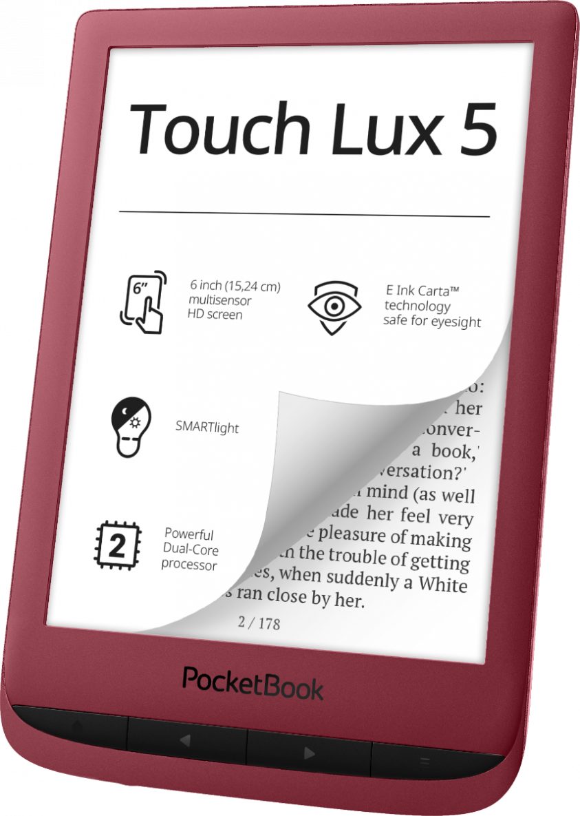 PocketBook Touch Lux 5 Ruby Red Foto 3