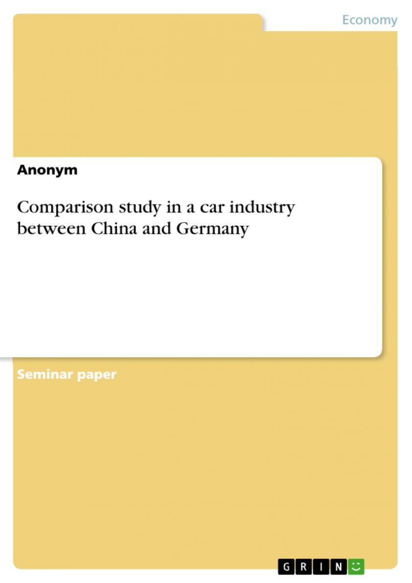 Comparison study in a car industry between China and Germany Foto №1