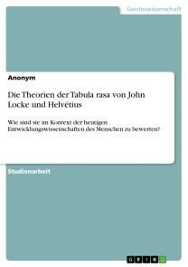 Die Theorien der Tabula rasa von John Locke und Helvétius Foto №1