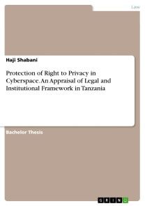 Protection of Right to Privacy in Cyberspace. An Appraisal of Legal and Institutional Framework in Tanzania photo №1