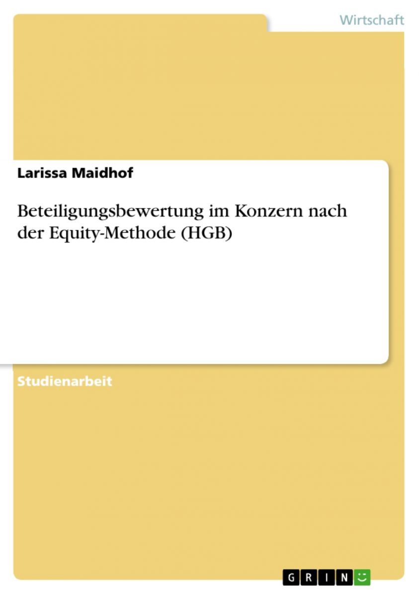 Beteiligungsbewertung im Konzern nach der Equity-Methode (HGB) photo №1