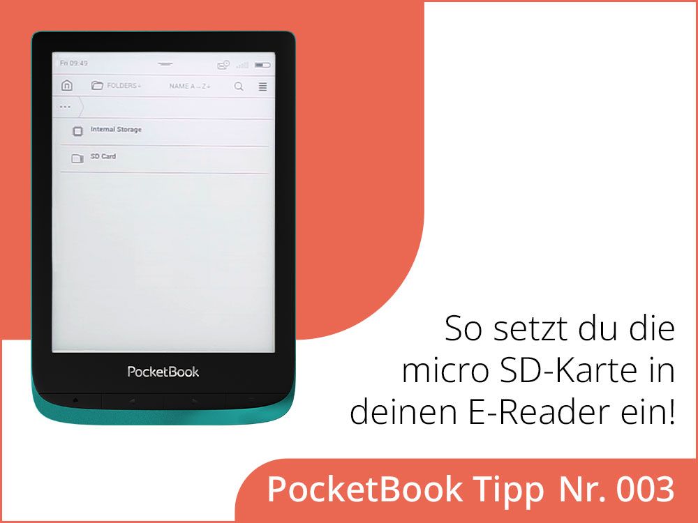 Wie setzt du die microSD-Karte in deinen E-Reader ein?