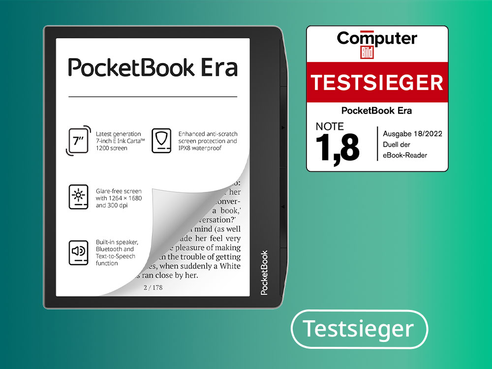 Pocketbook Era ist COMPUTER-BILD-Testsieger im E-Book-Reader-Test 2022