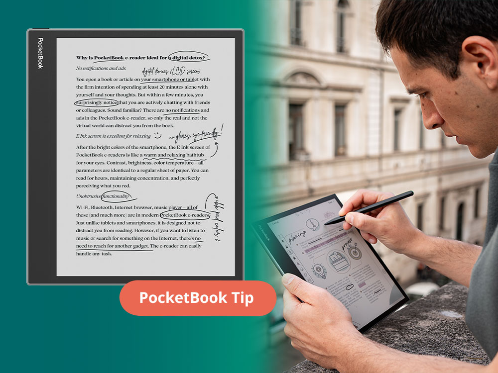 How does text recognition work on the PocketBook InkPad Eo?