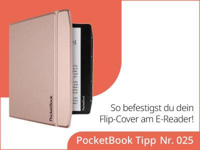 Wie befestigst du das Flip-Cover an deinem PocketBook Era?