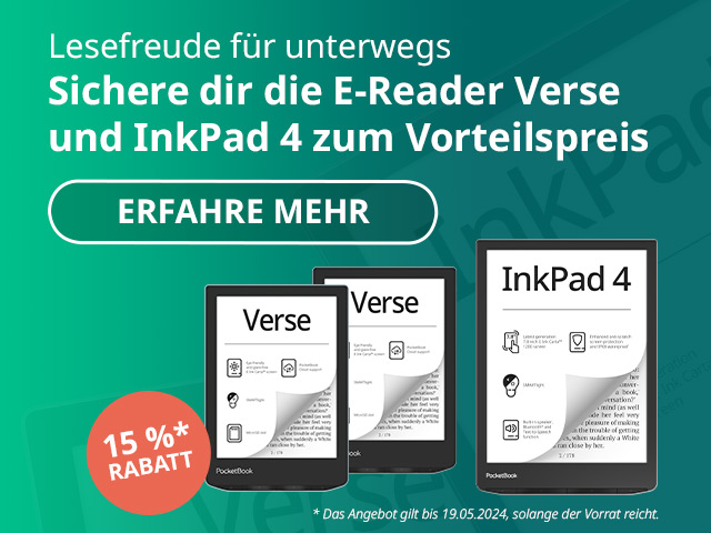 Lesefreude für unterwegs: 15 % Rabatt auf die E-Reader Verse und InkPad 4
